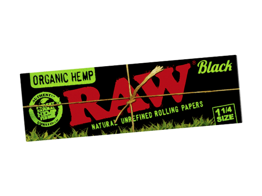 RAW -Black Organic Hemp, Size 1 1/4 - Purchasevapes